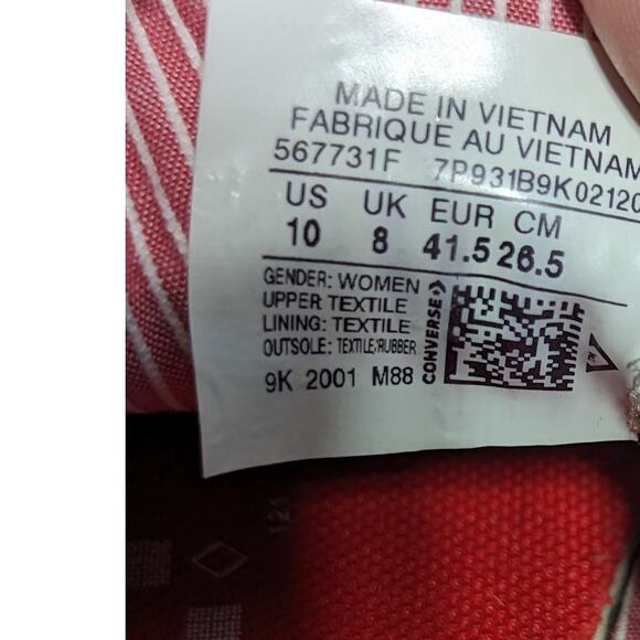 Converse Women's Red White Blue Star Pattern Classic Slip on Sneaker Size 10 - Picture 7 of 7